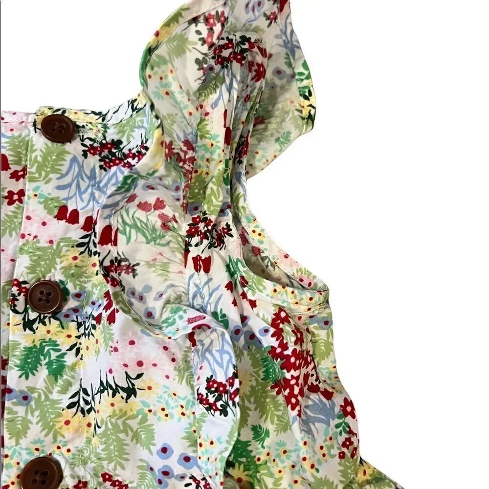 Hanna Andersson Floral Ruffle Top Dress sz 100 - Picture 3 of 7